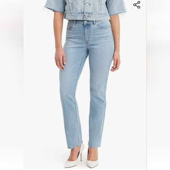 Levis 505 Straight Leg Womens Jeans Classic Medium Wash Summer Faded Iconic - Picture 3 of 16